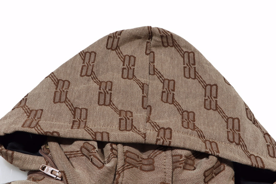 Balenciaga x Gucci Hacker Series Monogram Down Jacket | Brown | Unisex | Size M–XXL
