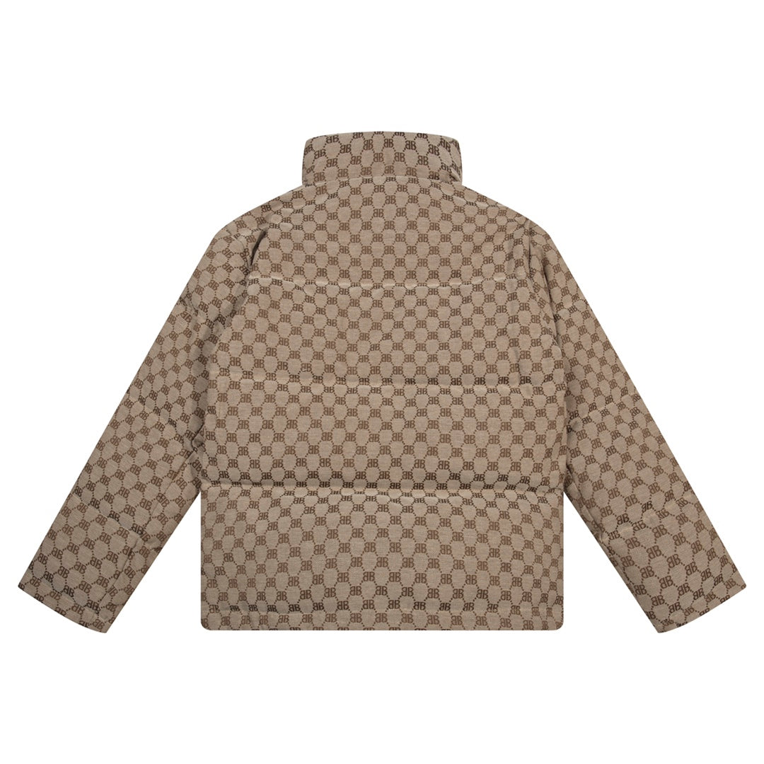 Balenciaga x Gucci Hacker Series Monogram Down Jacket | Brown | Unisex | Size M–XXL