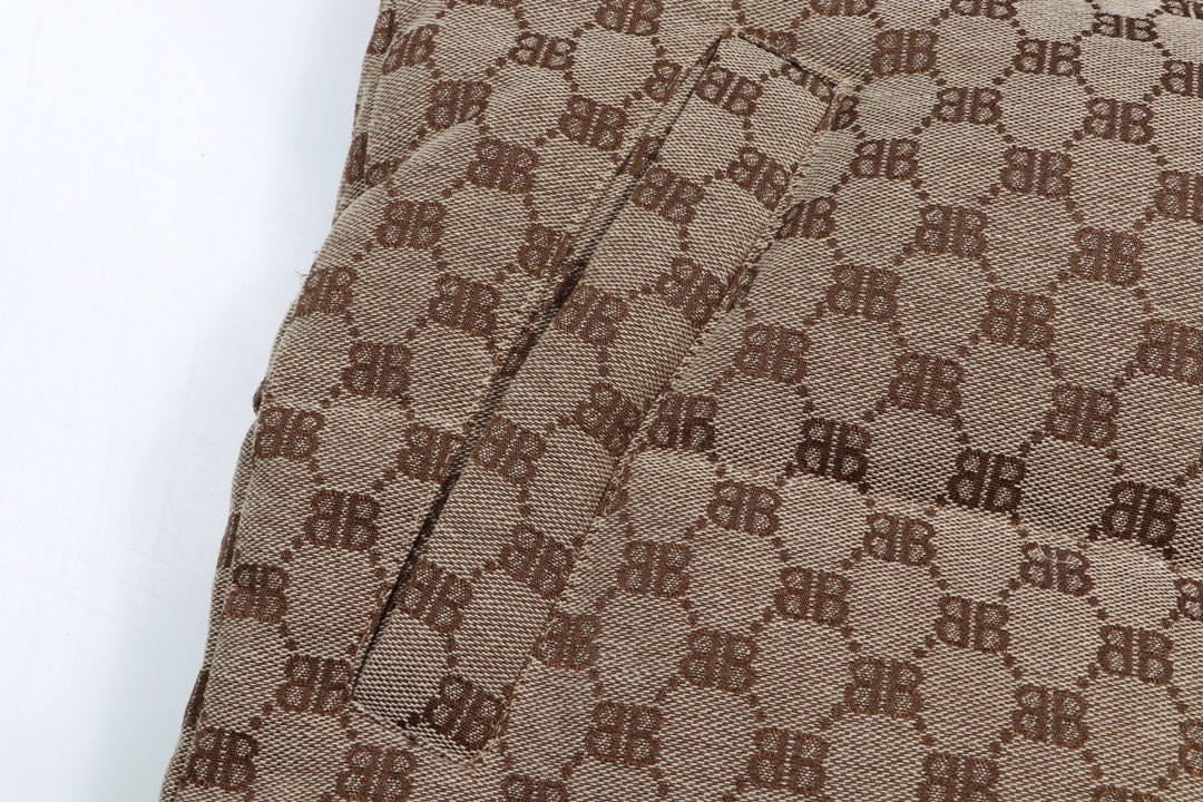 Balenciaga x Gucci Hacker Series Monogram Down Jacket | Brown | Unisex | Size M–XXL