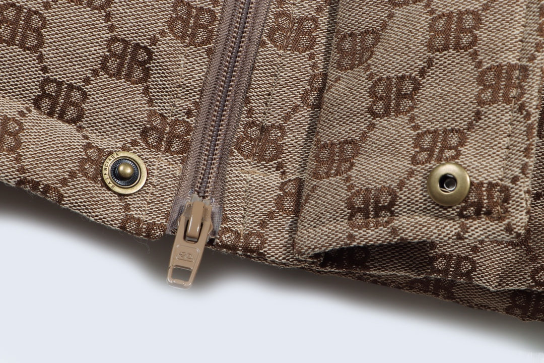 Balenciaga x Gucci Hacker Series Monogram Down Jacket | Brown | Unisex | Size M–XXL